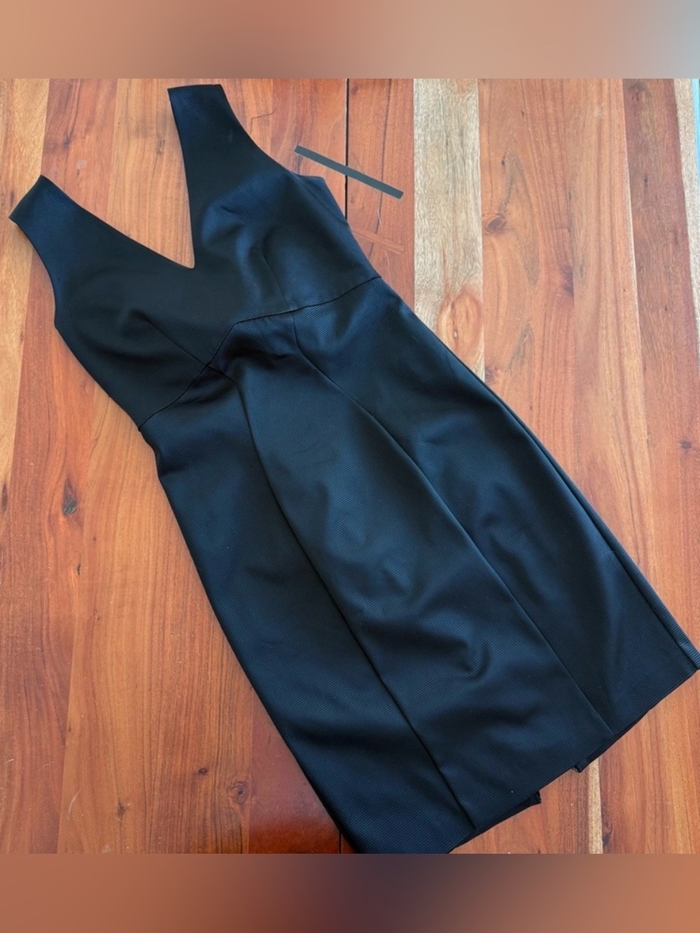 ZAC Zac Posen Black V-Neck tie back Mini Dress